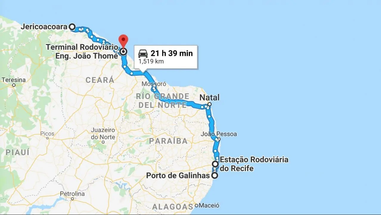 How to get from Jericoacoara to Porto de Galinhas