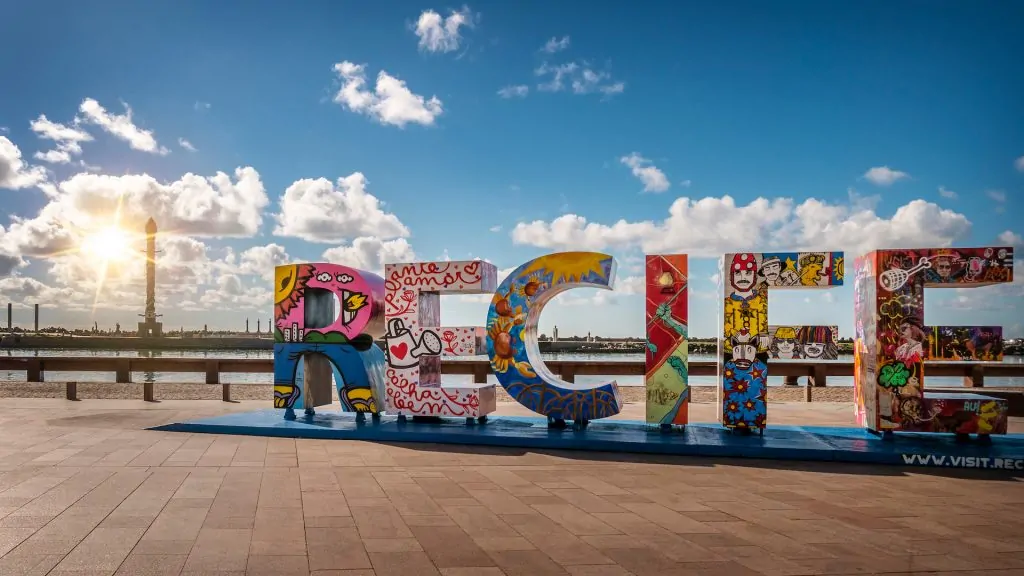 Placa de boas-vindas a Recife, Pernambuco