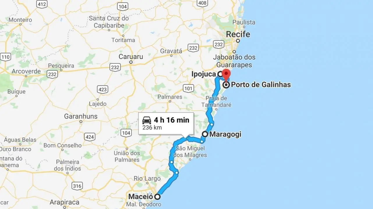 Cómo ir de Maceio a Porto de Galinhas