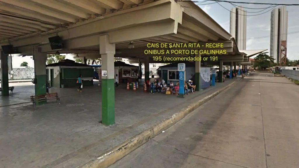 Parada de onibus de Recife a Porto de Galinhas - Cais de Santa Rita